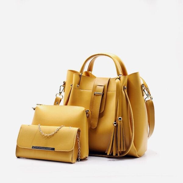 3 Pcs Women’s PU Leather Shoulder Bag - Image 3